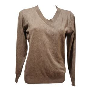 JJ Perfection Soft Gray V-neck Pull On‎ Sweater Women's Sweater Size XL VGUC